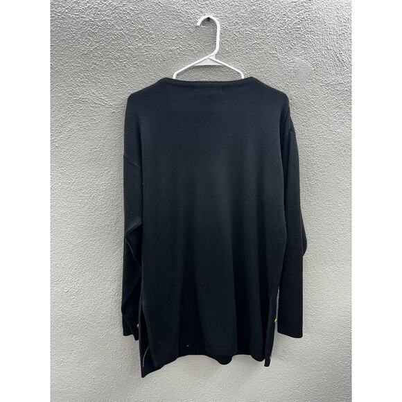 IB Diffusion Womens Sweater Size Medium Black Beaded Sequin Design Vintage - Picture 6 of 10